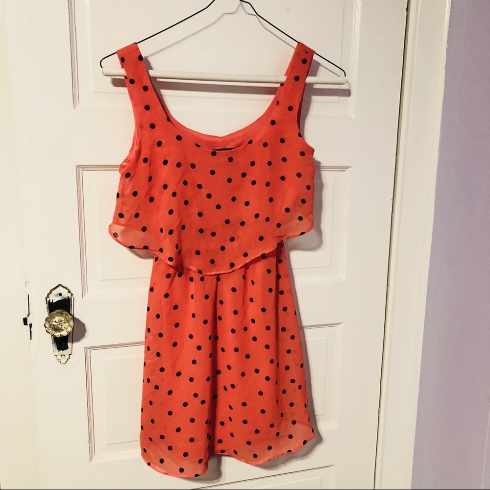 🙀last chance🙀 coral polka dot dress